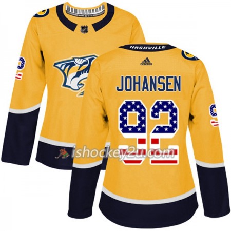 Dame NHL Nashville Predators Trøje Ryan Johansen 92 Adidas 2017-2018 Guld USA Flag Fashion Authentic Dame NHL Nashville Predators Trøje Ryan Johansen 92 Adidas 2017-2018 Guld USA Flag Fashion Authentic